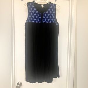 Old Navy embroidered black/blue sleeveless dress. Size L